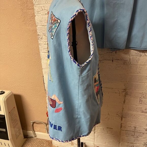 Vintage Original for Solange Patchwork Quilt Vintage 80's Vest Skirt Set Medium - Picture 4 of 16